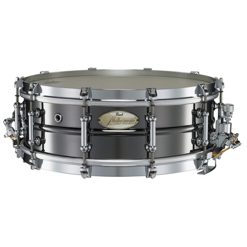Pearl 14" x 5" Philharmonic Beaded Brass Snare Drum - Glossy Black Nickel Finish