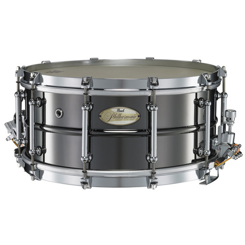 Pearl 14" x 6.5" Philharmonic Beaded Brass Snare Drum - Glossy Black Nickel Finish