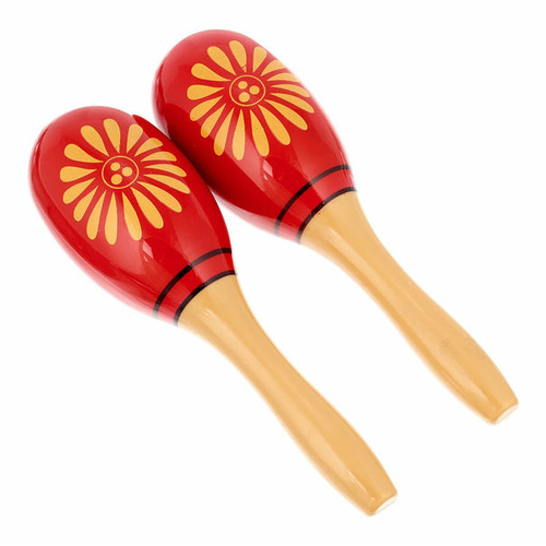 PP Wooden Maracas Yellow Sun Pattern