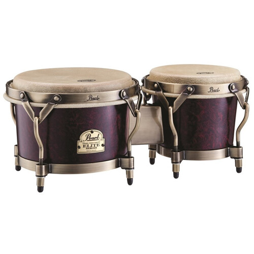 Pearl Elite Series Fibreglass Bongos 7" & 9" - Burgundy Marble