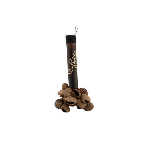 Pearl Pangi Nut Shaker with Bamboo Handle