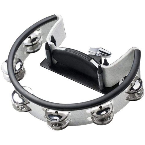 Pearl Stainless Steel Jingle Tambourine W/ Mount Holder