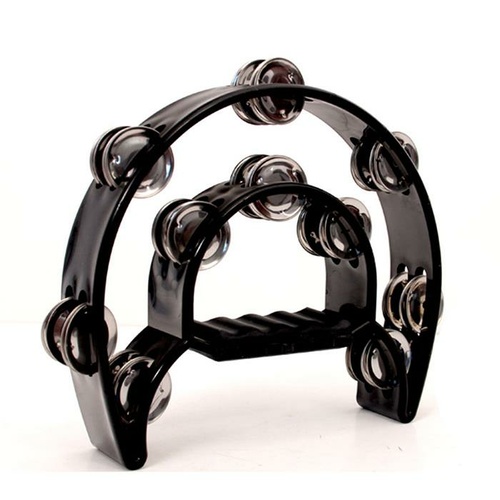 Percussion Plus 1/2 Moon Tambourine - Black 