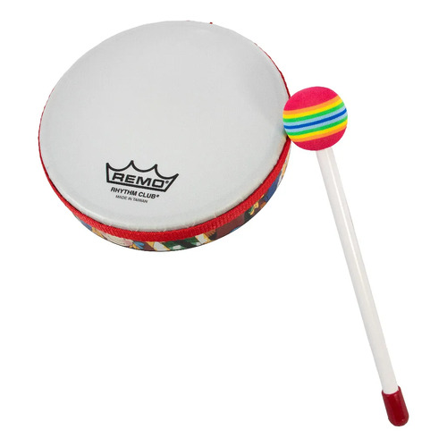  REMO 06 INCH HAND DRUM W/MALLET RAINBOW