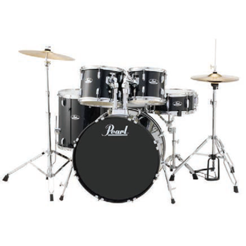 Roadshow Fusion 22" 5pc Plus Drum Kit W/ Hardware, Throne, Planet Z Cymbal Pack & Zildjian Artist Drumsticks - Jet Black