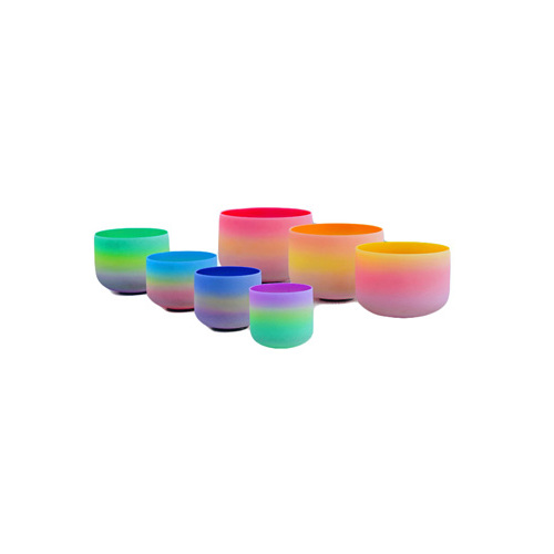 Crystal Singing Bowl Set of 7 With Bags - Rainbow