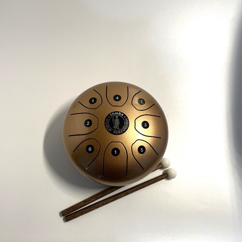 Kids Pack 8 Note Tongue Drum W/ Bag and Beaters - Gold