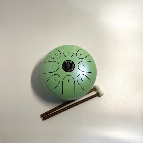 Kids Pack 8 Note Tongue Drum W/ Bag and Beaters - Macaron Green