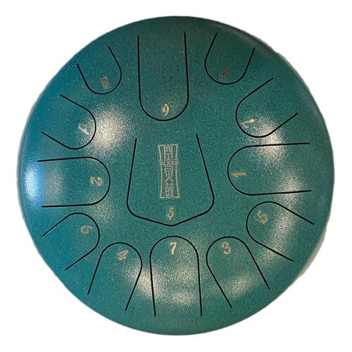 12" Tongue Drum - 13 Notes - C Major - Malachite