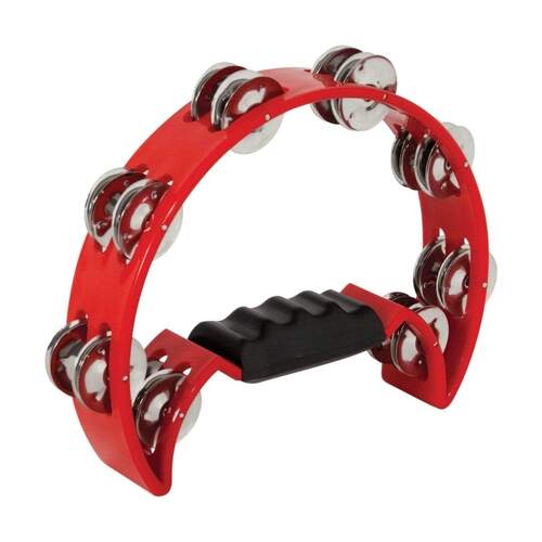 Mano 1/2 Moon Tambourine - Red