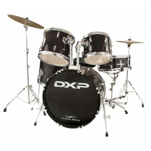 DRUM KIT 5 PCE 20 INCH BD BLACK W/CYMBALS & THRO