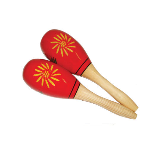 Mano Red Floral Maracas 9.5"