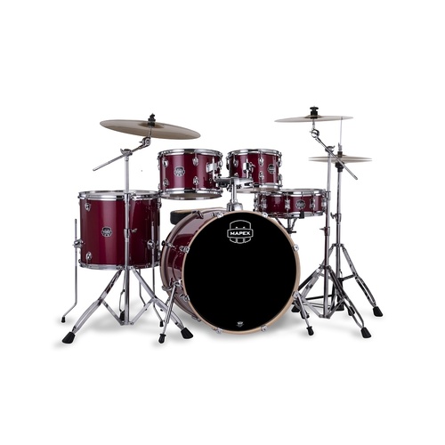 Mapex Venus 22" 5-Piece Drum Kit w/ Hardware and Cymbals - Crimson Red Sparkle